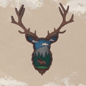 Elk wildlife nature 3d layered art. Lodge or cabin decor. Gift for nature lover, hunting outdoors man or housewarming gift up north home