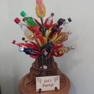 21st Birthday Shot Bouquet Holder – Wooden Alcohol Gift Display Stand, party centerpiece, unique adult gift