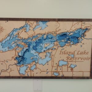 Any Lake Custom 3D Lake Map, Personalized Wood Lake Art, Unique Lake House, Cabin, or Wedding Gift, Wood Lake Map