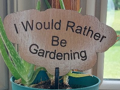I would rather be gardening Garden and Flower Pot Signs. Stake Marker, Funny Gift for Plant Lover, Outdoor Decor, Laser Cut Flowerpot sign