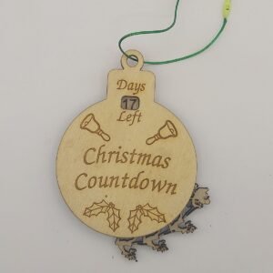Christmas Countdown Ornament, Days Until Christmas Tracker, Wood Holiday Decor