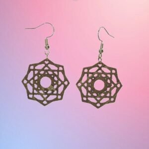 Geometric 6 Themed Earrings, State Pride. Great Jewelry gift for gift baskets, mother's day gifts. Laser Cut, stained