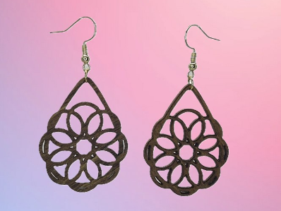 Geometric 2 Themed Earrings, State Pride. Great Jewelry gift for gift baskets, mother's day gifts. Laser Cut, stained