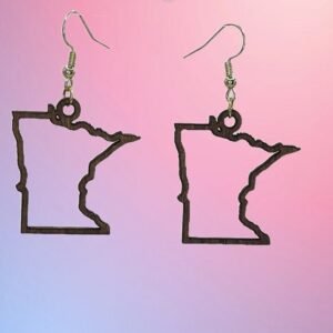 Minnesota Themed Earrings, State Pride. Great Jewelry gift for gift baskets, mother's day gifts. Laser Cut, stained