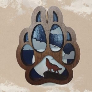 Wolf wildlife nature 3d layered art. Lodge or cabin decor Gift for nature lover, hunting outdoors man or housewarming gift for up north home