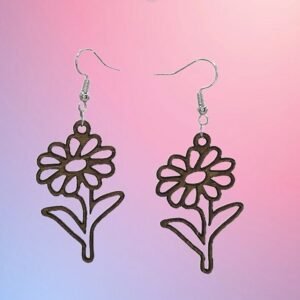 Flower 1 Themed Earrings, State Pride. Great Jewelry gift for gift baskets, mother's day gifts. Laser Cut, stained