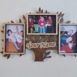 Custom family multi picture frame, wooden three 4x6 photos, family photo collage, personalized wedding gift, birthday or housewarming gift