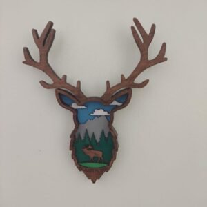3D Layered Elk Wall Art: Rustic Cabin Decor, Laser-Cut