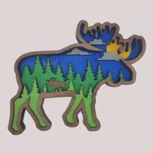 3D Layered Moose Wall Art: Rustic Cabin Decor, Nature Lover Gift