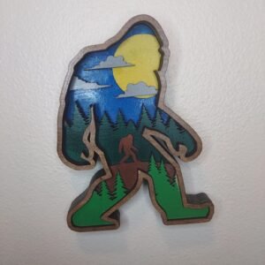 Layered Bigfoot Wall Art: Rustic Cabin Decor, Cryptid Gift