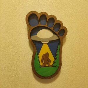 3D Bigfoot & Alien Layered Art: Cryptid Wall Hanger