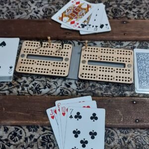 Custom travel cribbage board.  Personalize this travel game for a unique gift for vanlife or camping card game lover for their belt bag.